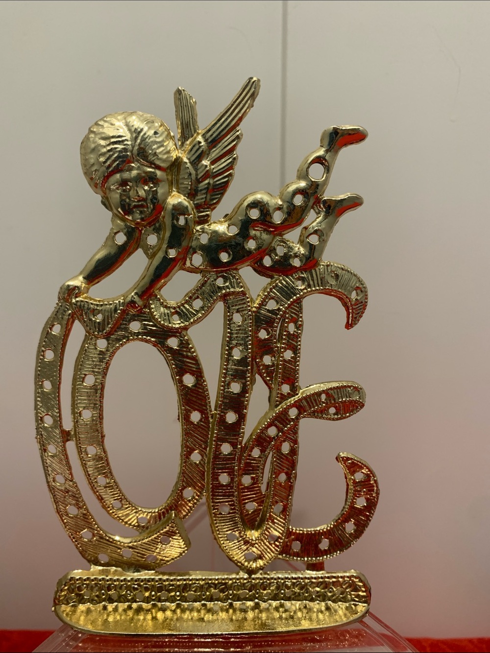 VINTAGE 1970Love earrings holder- w/cupid Torino-shing- holds 20 pairs